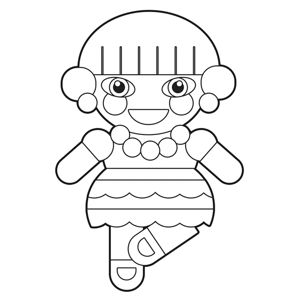 Cartoon Mädchen - Junge - Puppe - Malseite - Illustration für die Kinder — Stockfoto