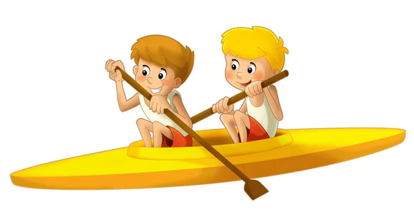 Cartoon child training — Stock Photo, Image