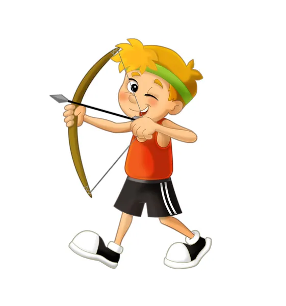 Cartoon child training — Stock Photo, Image