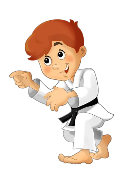 Cartoon child training — Stock Photo, Image