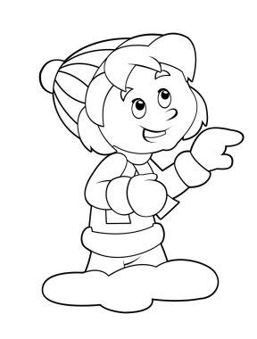 kış tatili - çizim çocuklar için