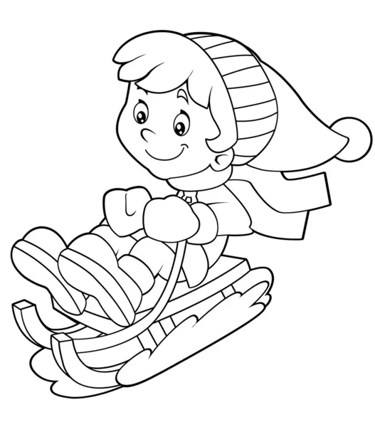 Ferie zimowe - ilustracja dla dzieci — Zdjęcie stockowe