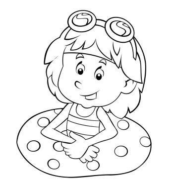 çizgi film çocuk having fun