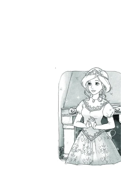Le principesse - Cenerentola - elementi - castelli - cavalieri e fate - Bella Manga Girl — Foto Stock