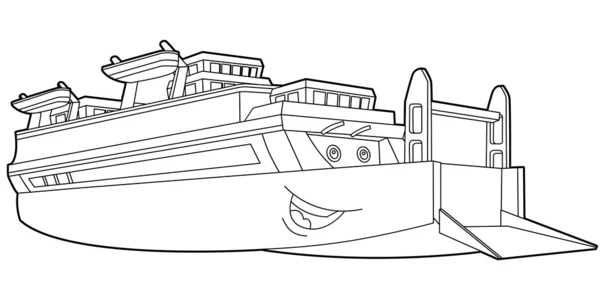 Le grand, heureux, bateau de dessin animé — Photo