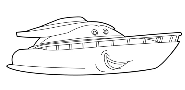 Cartoon happy yacht — Stock Photo, Image