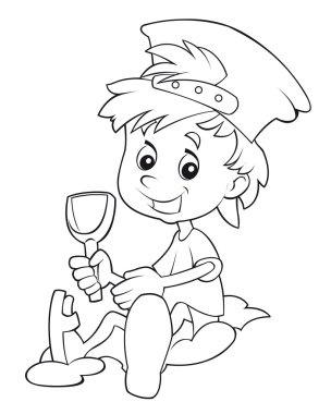 çizgi film çocuk having fun