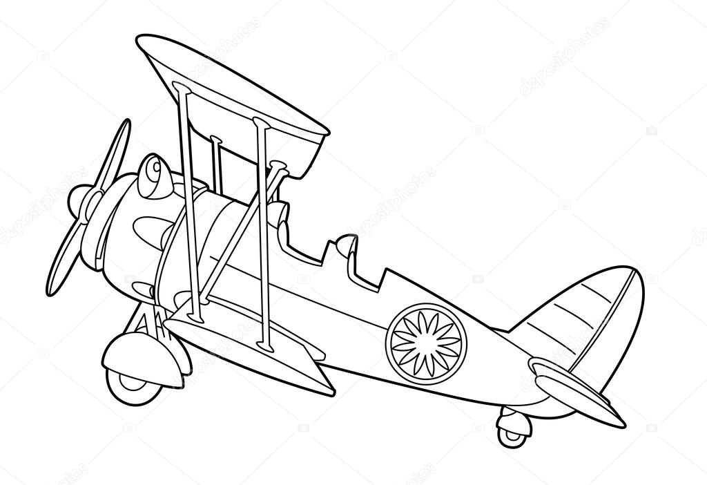 Cartoon biplane