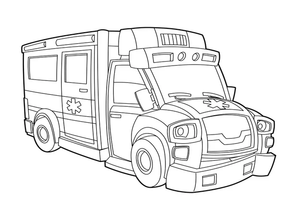 Ambulance- coloring page — Stock Photo, Image
