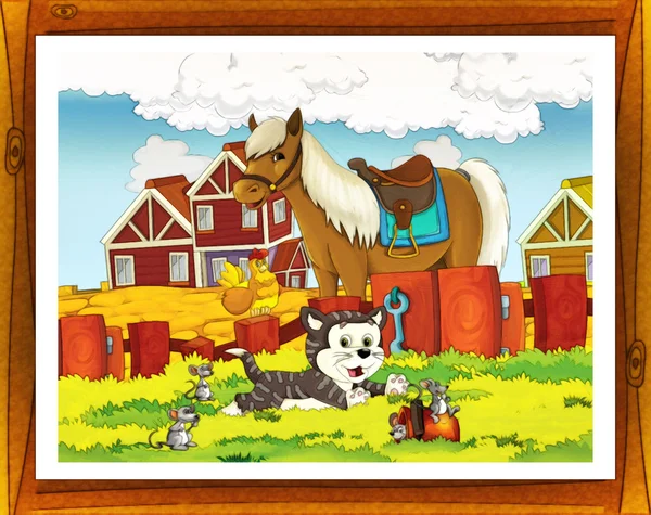 Cartoon farm illustration — Stock Photo, Image