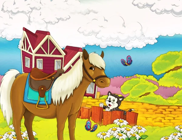 Illustrazione fattoria cartone animato — Foto Stock