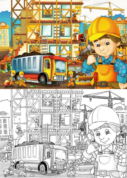 Children on construction site — Stock Photo, Image