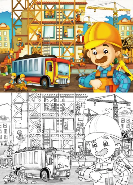 Dzieci na budowie — Zdjęcie stockowe