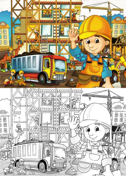 Children on construction site — Stock Photo, Image