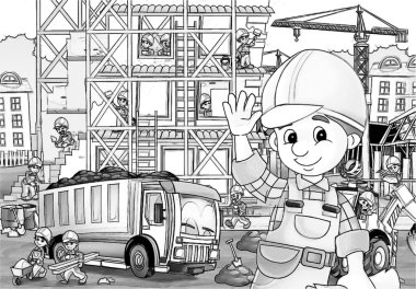 Çocuk inşaat sitesinde