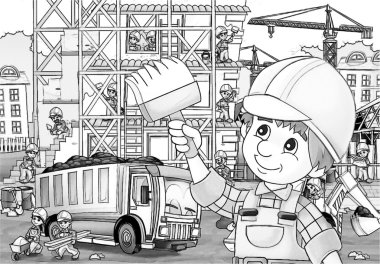 Çocuk inşaat sitesinde