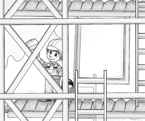 Kinder auf Baustelle — Stockfoto