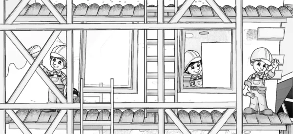 Kinderen op de bouwplaats — Stockfoto