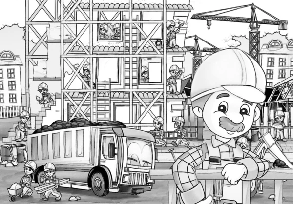Kinder auf Baustelle — Stockfoto