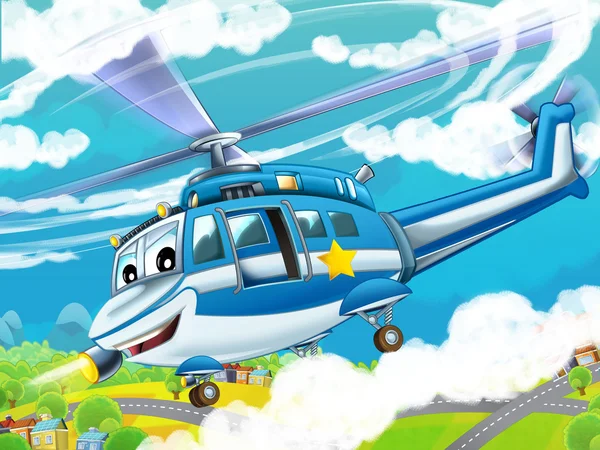 漫画ヘリコプター — ストック写真
