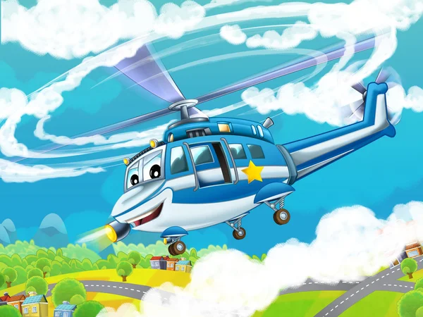 漫画ヘリコプター — ストック写真