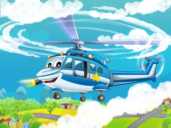 Tecknad helikopter — Stockfoto