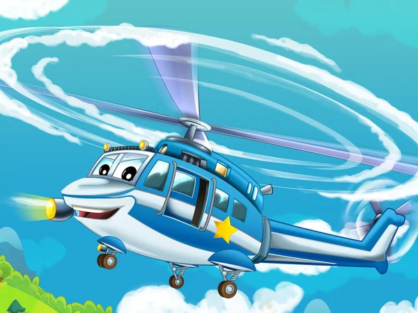 Hélicoptère de dessin animé — Photo