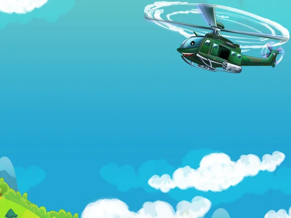 Карикатурный вертолет — стоковое фото