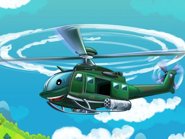 Карикатурный вертолет — стоковое фото