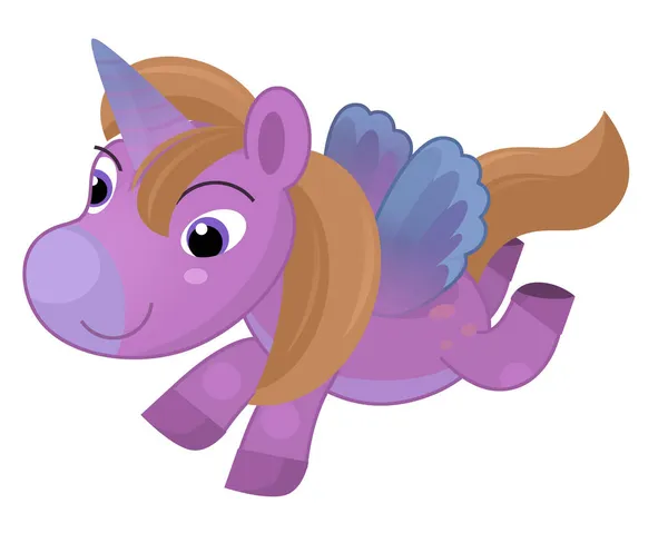 Escena Dibujos Animados Caballo Feliz Unicornio Pony Ilustración Para Niños —  Fotos de Stock