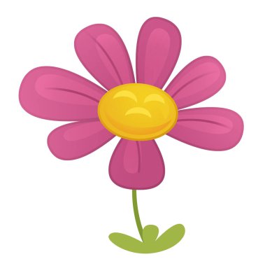 Çocuklar için beyaz arkaplanda çiçekli karikatür sahnesi