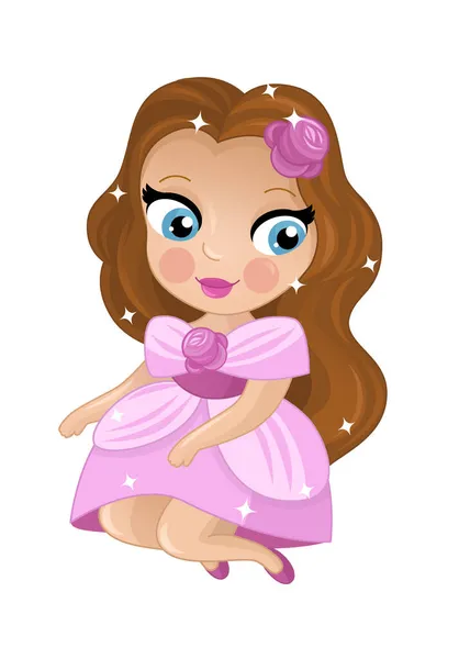 Cartoon Scene Happy Elf Princess White Background Illustration Children — Stock Photo, Image