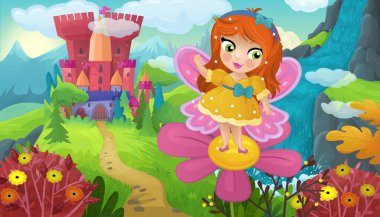 Doğa Ormanı Prensesi ve Çocuklar için Kale Çizimleri