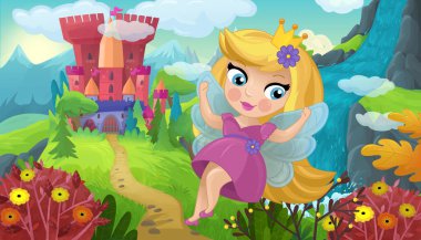 Doğa Ormanı Prensesi ve Çocuklar için Kale Çizimleri