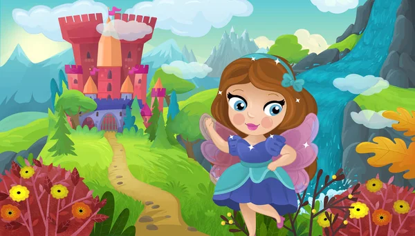 Doğa Ormanı Prensesi ve Çocuklar için Kale Çizimleri