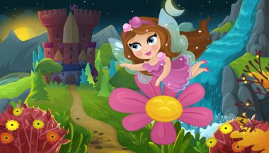 Doğa Ormanı Prensesi ve Çocuklar için Kale Çizimleri