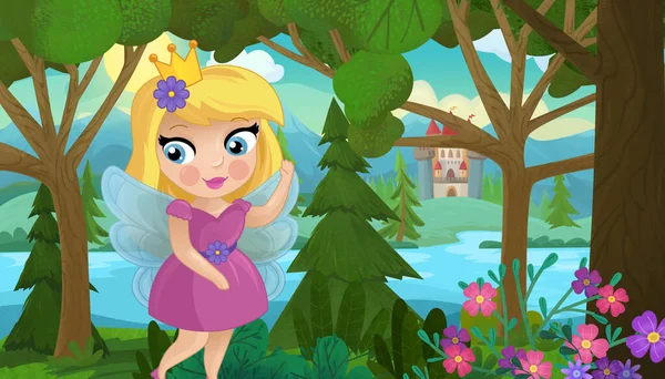 Doğa Ormanı Prensesi ve Çocuklar için Kale Çizimleri