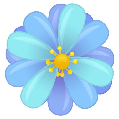 Çocuklar için beyaz arkaplanda bitki çiçekli karikatür sahnesi