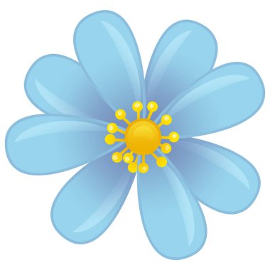 Çocuklar için beyaz arkaplanda bitki çiçekli karikatür sahnesi