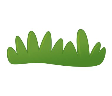 Çocuklar için beyaz arkaplanlı yeşil yapraklı çizgi film sahnesi