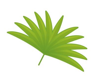 Çocuklar için beyaz arkaplanlı yeşil yapraklı çizgi film sahnesi