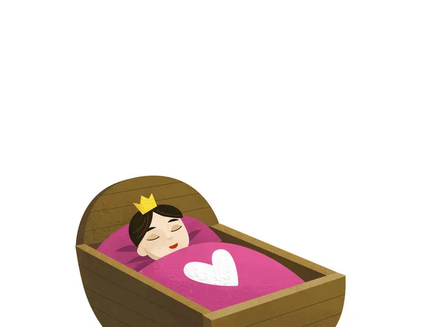 Cartoon Scene Prince Princess Child White Background Illustration Children — Stock Photo, Image