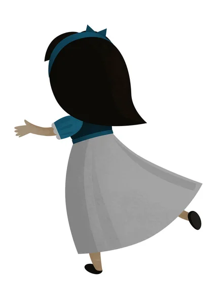 Cena Dos Desenhos Animados Com Rainha Princesa Fundo Branco Ilustração — Fotografia de Stock