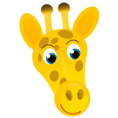 çocuklar için beyaz arkaplanlı zürafa resimli karikatür sahnesi