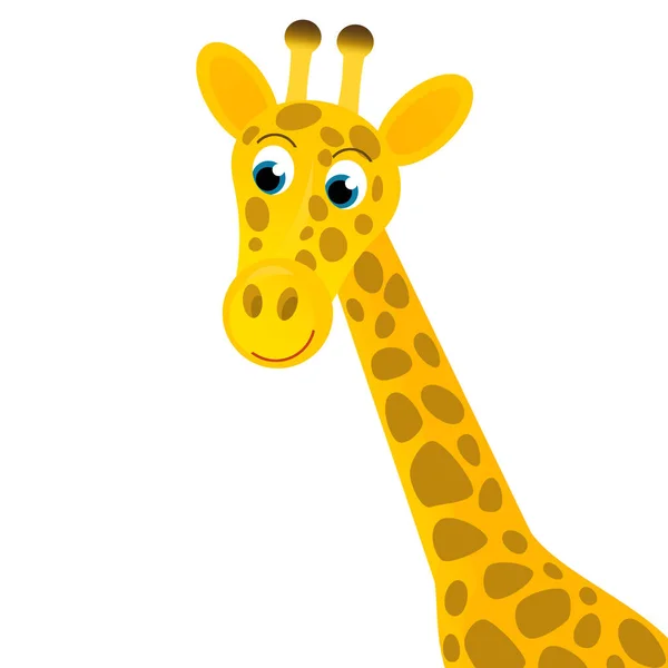 Cartoon Szene Mit Giraffe Auf Weißem Hintergrund Für Kinder — Stockfoto