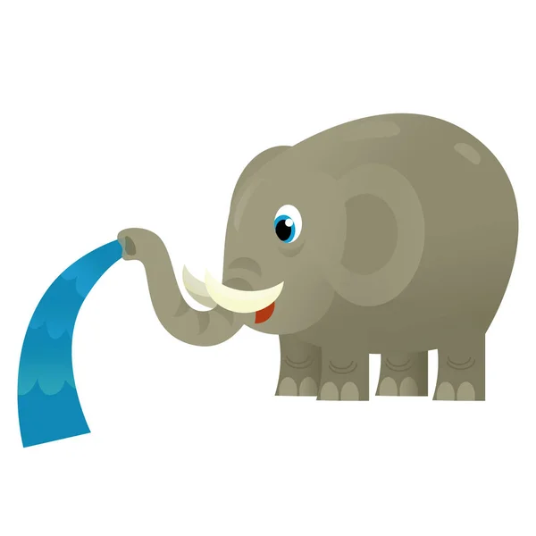 Cartoon wild animal elephant on white background - illustration for the children