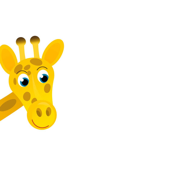 Cartoon Scene Giraffe White Background Illustration Children Stock Photo