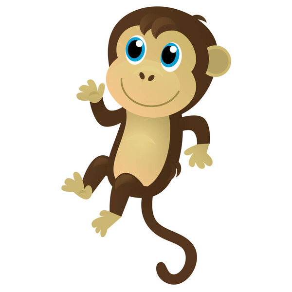 Cartoon Asian Scene Animal Monkey Ape White Background Illustration Children Royalty Free Stock Photos