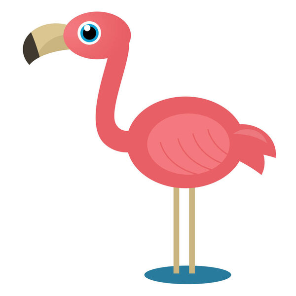 Cartoon Animal Bird Flamingo White Background Illustration Children Royalty Free Stock Images