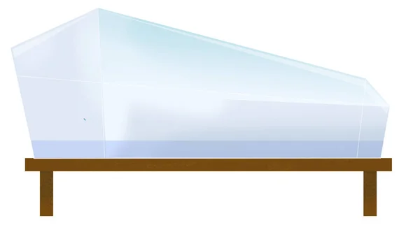 Cartoon Scene Glass Box Fairy Tale Coffin White Background Illustration — Stockfoto